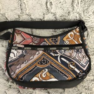 Lesportsac scarves horse print crossbody hobo bag